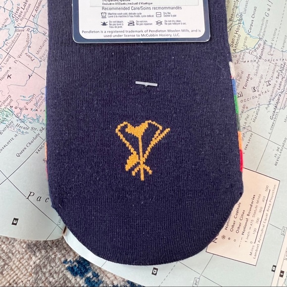 Pendleton NWT Crater Lake National Park Moc Rainbow Striped Socks Size Medium - Picture 5 of 7